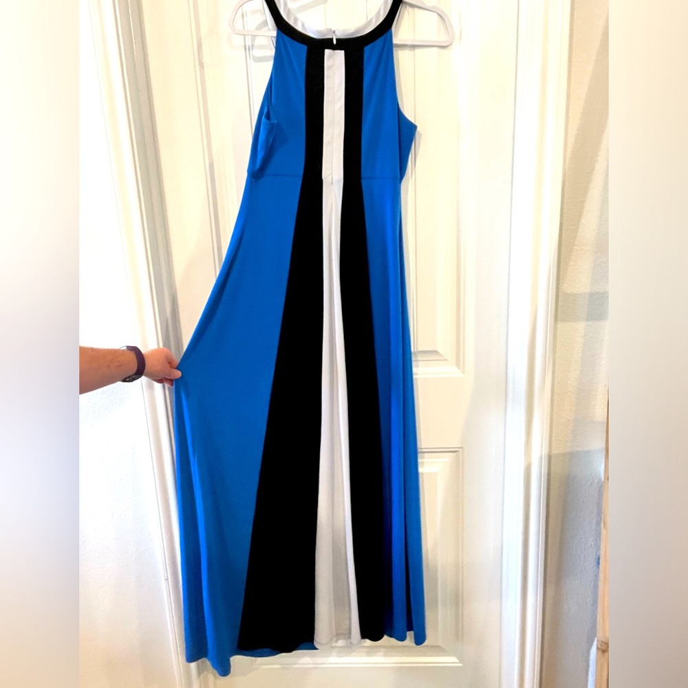 London Times Color Block Maxi Dress